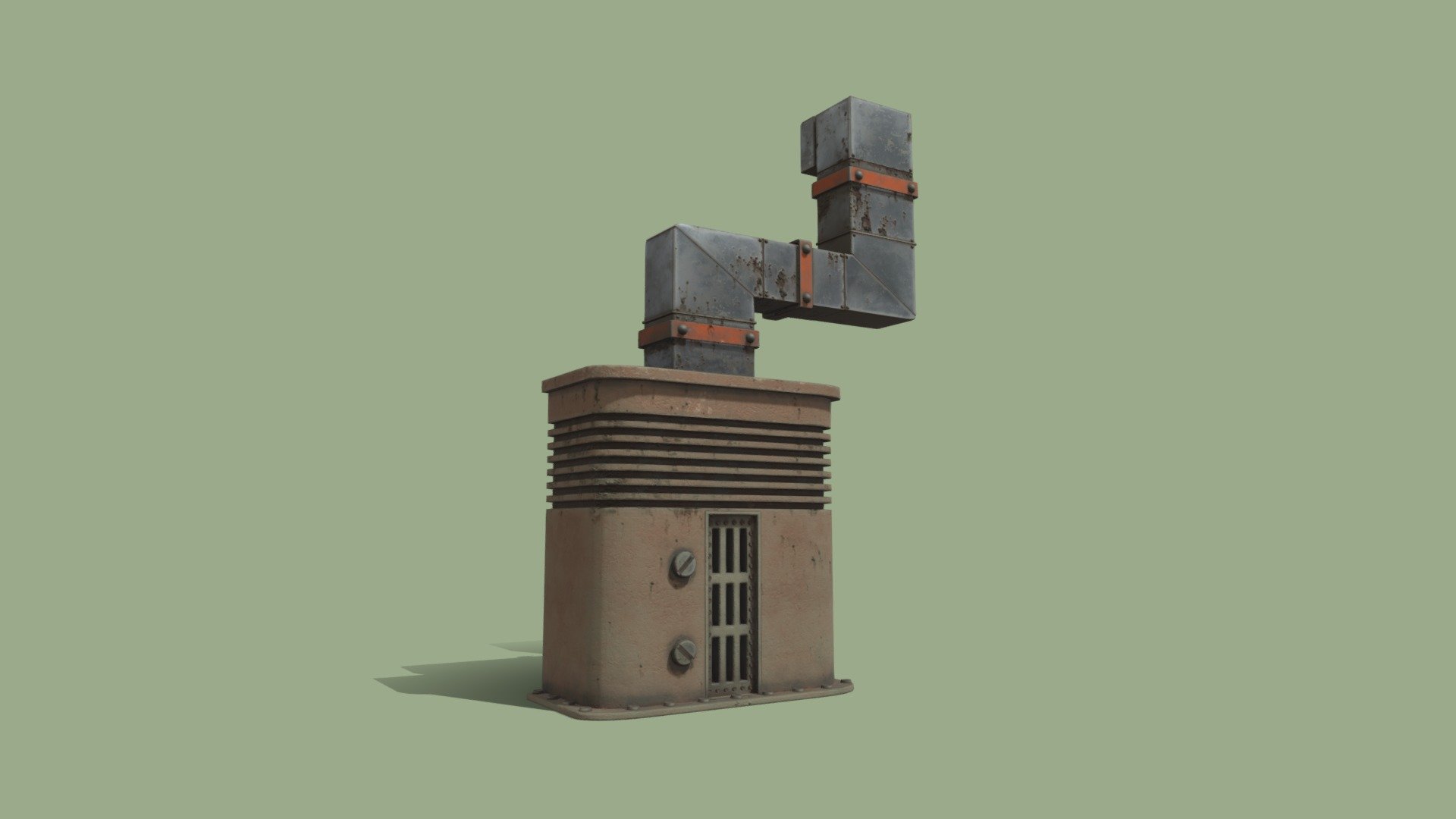 This is an MMLX environment asset designed to work within the dungeon ruins of the Mega Man Legends universe. As seen in the concept art, this is a wall unit that has details to suggest it is some kind of boiler or furnace.

The asset provided here is the high res game asset. That includes the textures. Feel free to download and use for your projects. Please credit PSYCHOPOMP and/or JJ Chalupnik for the modeling/texturing if you decide to use it.

Learn more about the fan project here: https://psychopomp-studios.com/mmlx/ - Boiler - Download Free 3D model by TUGBOAT GAMES (@TugboatGames) 3d model