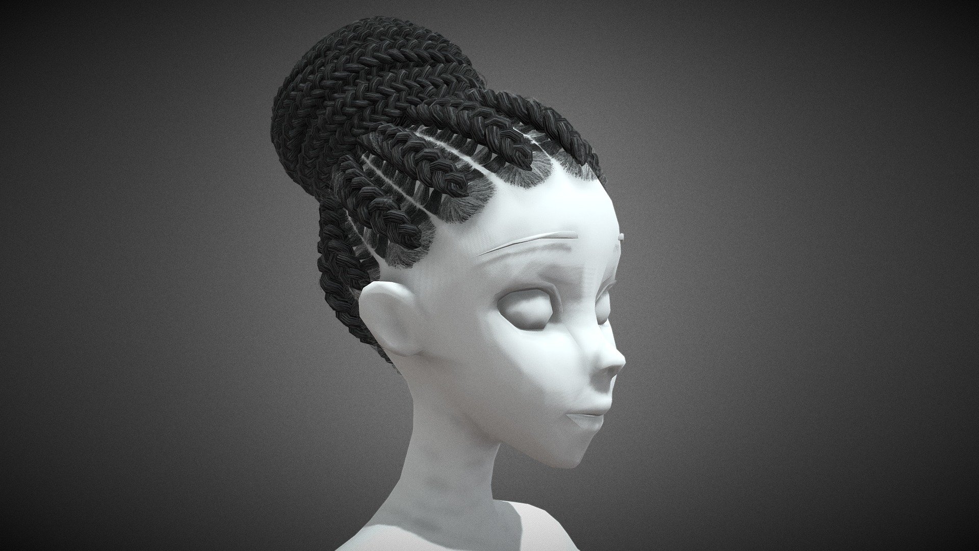 CG StudioX Present :
Female Hair Cards Style 6 - Braids Bun lowpoly/PBR


The photo been rendered using Marmoset Toolbag 4 (real time game engine )
The head model is decimated to show how the hair looks on the head.

Features :

Comes with Specular and Metalness PBR 4K texture .
Good topology.
Low polygon geometry.
The Model is prefect for game for both Specular workflow as in Unity and Metalness as in Unreal engine .
The model also rendered using Marmoset Toolbag 4 with both Specular and Metalness PBR and also included in the product with the full texture.
The texture can be easily adjustable .

Texture :

One set of UV for the Hair [Albedo -Normal-Metalness -Roughness-Gloss-Specular-Ao-Alpha-Depth-Direction-ID-Root] (4096*4096).

Files :
Marmoset Toolbag 4 ,Maya,,FBX,glTF,Blender,OBj with all the textures.


Contact me for if you have any questions.
 - Female Hair Cards Style 6 - Braids Bun - Buy Royalty Free 3D model by CG StudioX (@CG_StudioX) 3d model