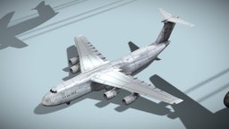 Lockheed C-5 Galaxy usaf, airplane, martin, transport, strategic, aircraft, galaxy, jet, lockheed, intercontinental, airlift, c-5, vehicle, lowpoly, military, gameasset, plane