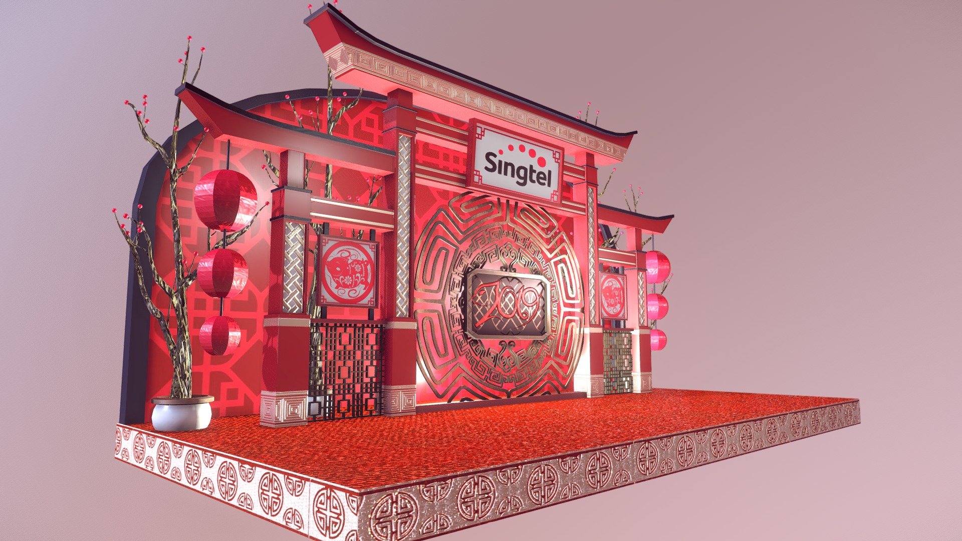 Singtel Stage - 3D model by Clemaesthetic 3d model