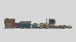 9 Lowpoly "Shop" Buildings by Rzyas