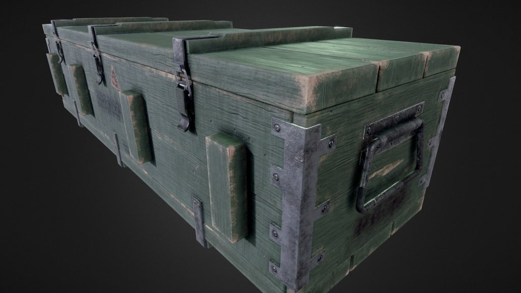 A weapons container for an environment I'm making, meant to be looted from some Soviet Union base somewhere~ - Military Weapons Crate - 3D model by duhlan 3d model