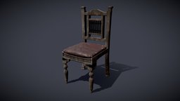 The Old Chair from the Blackmane Manor creepy, worn, furniture, old, mansion, worn-out, haunting, chairmodel, substancepainter, substance, chair