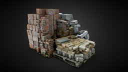 Heap of Construction Old Debris Bricks 3D Scan