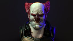 OZOB | 3D sketch clown, replicant, brushrush, evil, ozob, nerdcast