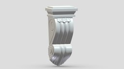 Scroll Corbel 27 stl, room, printing, set, element, luxury, console, architectural, detail, column, module, pack, ornament, molding, cornice, carving, classic, decorative, bracket, capital, decor, print, printable, baroque, classical, kitbash, pearlworks, architecture, 3d, house, decoration, interior, wall, pearlwork