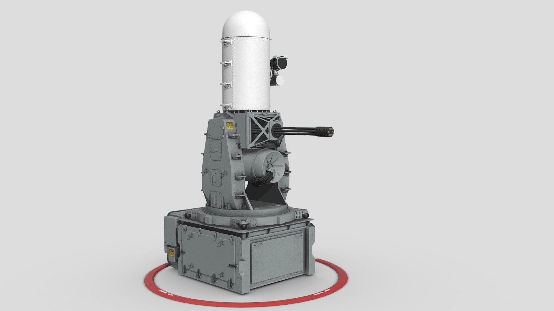 Phalanx CIWS is a shipborne anti-aircraft artillery system, 
which is in service with warships of the navies of a number of countries 
of the world, including the United States, 
Highly detailed Phalanx CIWS model
For rendering animations and games. 
Has real dimensions. 
Model formats: * .max . ma .fbx .blend 
All textures are 4k resolution - Phalanx CIWS - Buy Royalty Free 3D model by IgYerm (@IgorYerm) 3d model