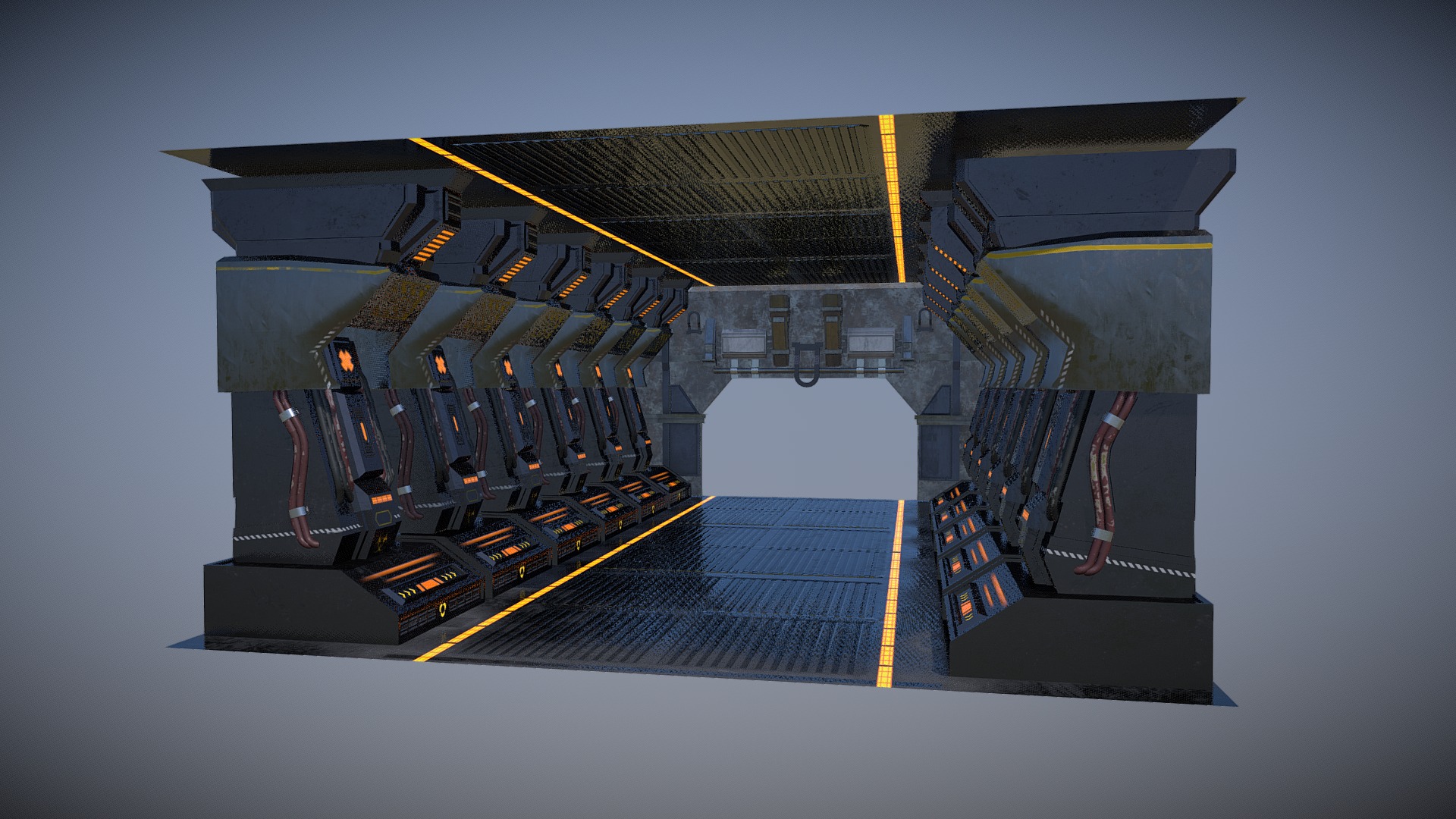 scifi corridor - scifi corridor - 3D model by Victor Shell Technologies (@victorshelltech) 3d model