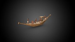 Sailing boat Model with Crew egyptian, egyptology, barca, gebelein, ancient-egypt, modellino, boat