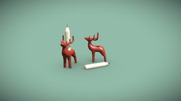 Candleholder Stag 3D printable modern, 3dprintable, candle, stag, artdeco, candleholder, animal, decoration, abstract, sculpture