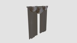 curtain key, hanging, models, curtain, drapery, 054, hangings, am60, 3d