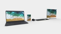 Laptop, tablet, mouse, keyboard and Monitor pack 