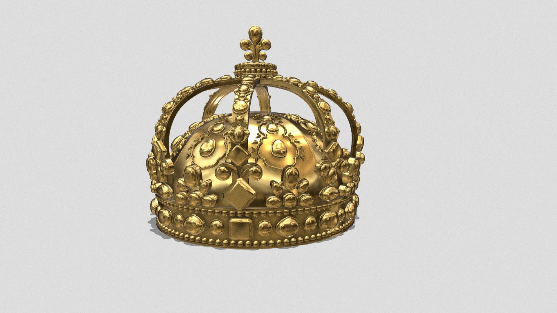 crown of France, Louis 15th, stylized for 3D printing. the crown is made in a single mesh.

the file is checked, hermetic, there are no extraneous inclusions 3d model