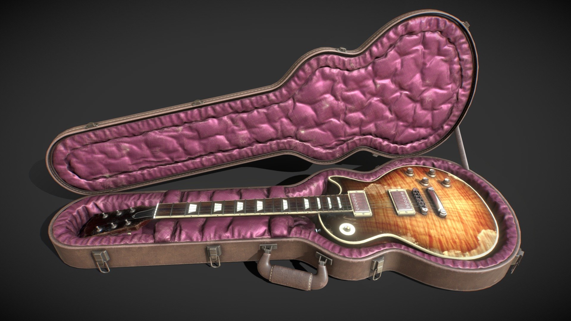 https://www.artstation.com/tanozart - Gibson Les Paul & Hard Case - 3D model by tanozart 3d model