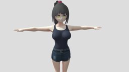 【Anime Character】TankTop (SeriesB /Unity 3D) japan, animegirl, animemodel, anime3d, japanese-style, anime-character, vroid, unity, anime, japanese