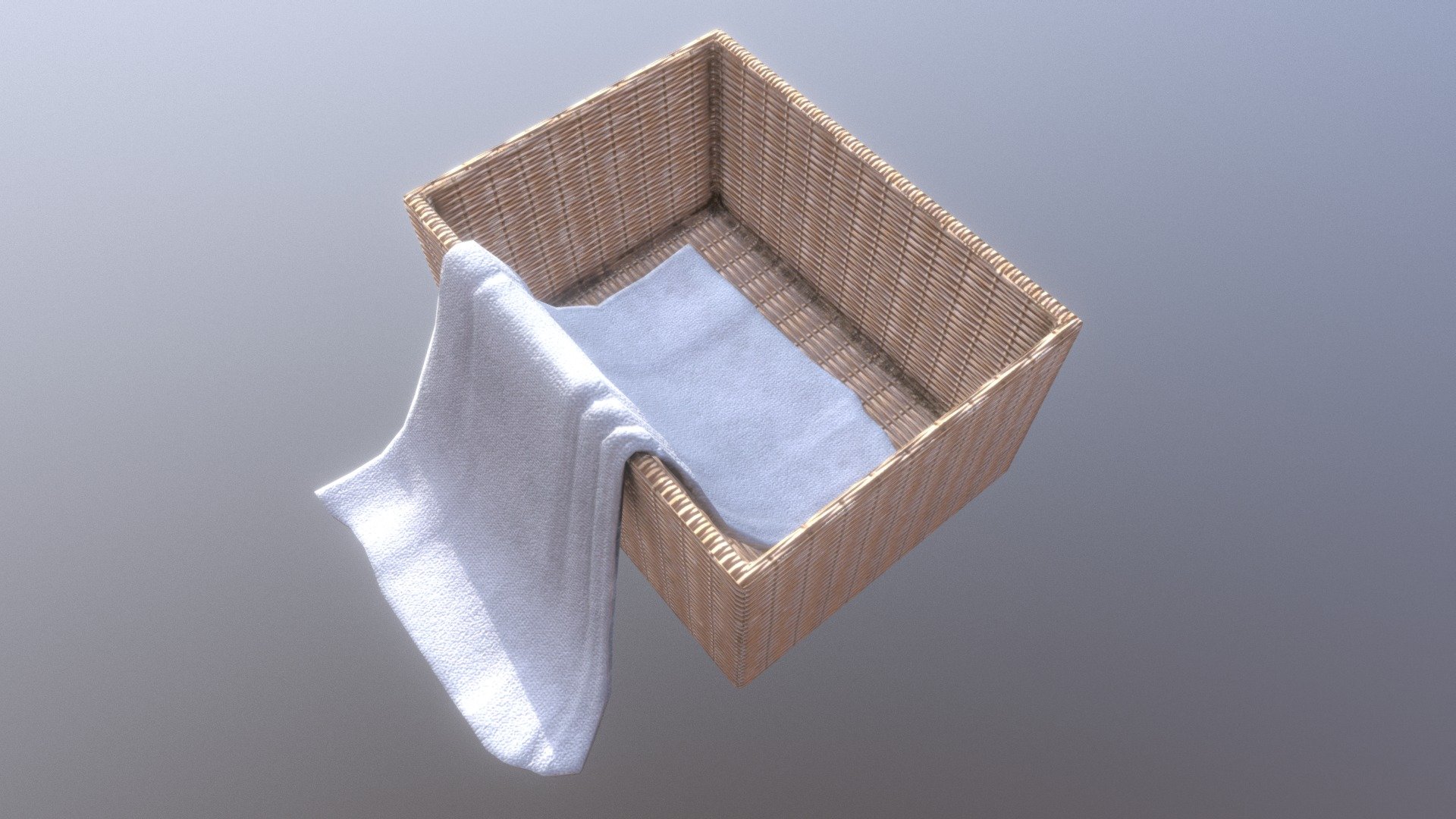 made with Blender and Substance Painter - Towel Basket - Buy Royalty Free 3D model by Anežka Hájková (@anezka) 3d model