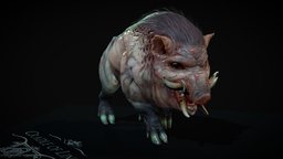 Hog hog, 3d-model, cradleoflinks, character, game