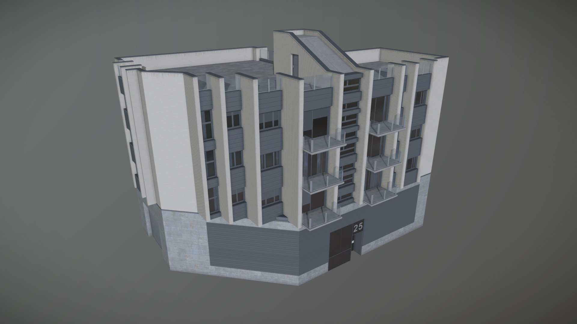 A midrise residential building for Cities: Skylines 3d model
