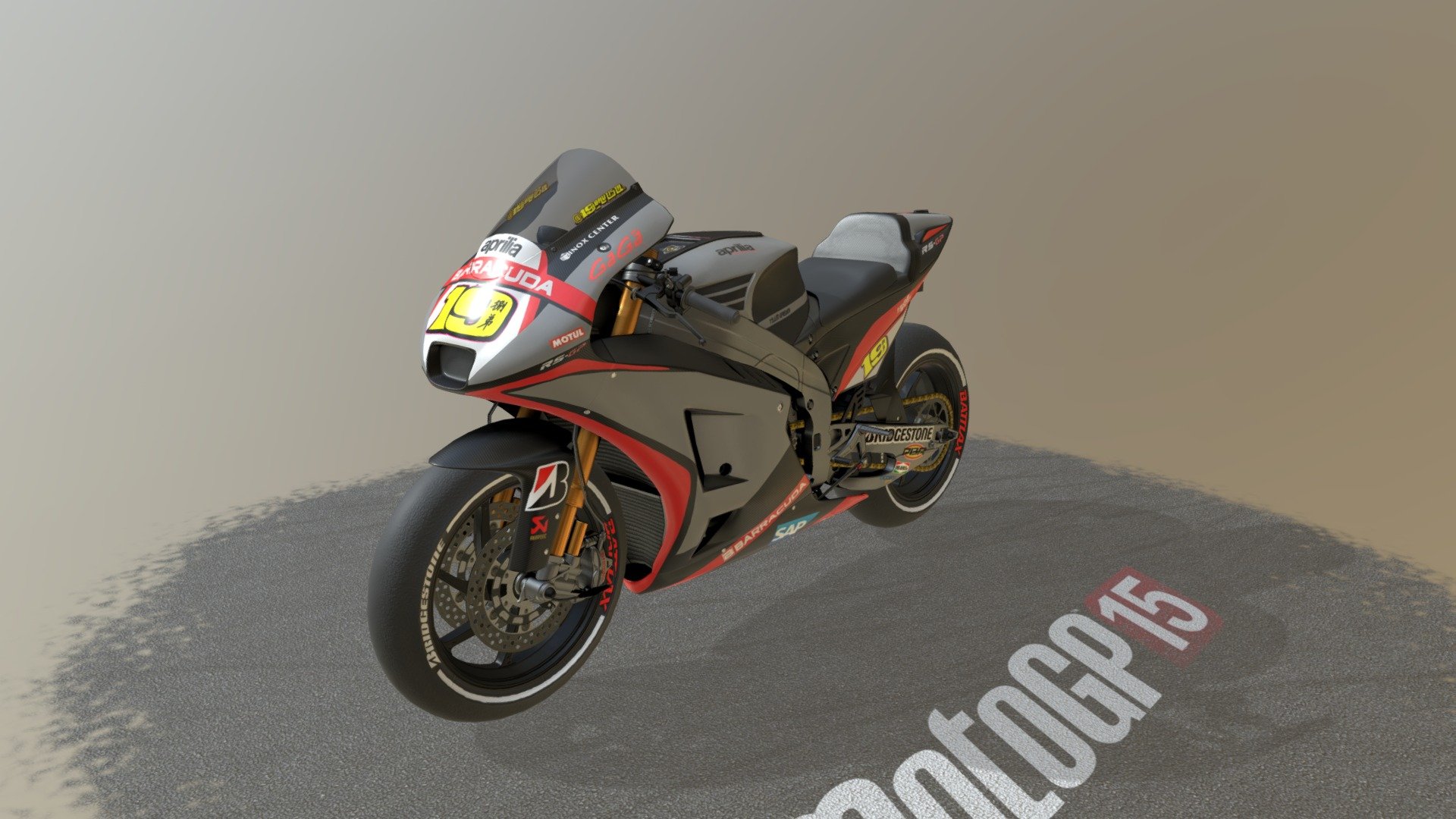 3D model of Aprilia RS-GP bike for Milestone’s MotoGP 2015 videogame 3d model