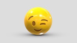 Apple Winking Face face, set, apple, messenger, smart, pack, collection, icon, vr, ar, smartphone, android, ios, samsung, phone, print, logo, cellphone, facebook, emoticon, emotion, emoji, chatting, animoji, asset, game, 3d, low, poly, mobile, funny, emojis, memoji