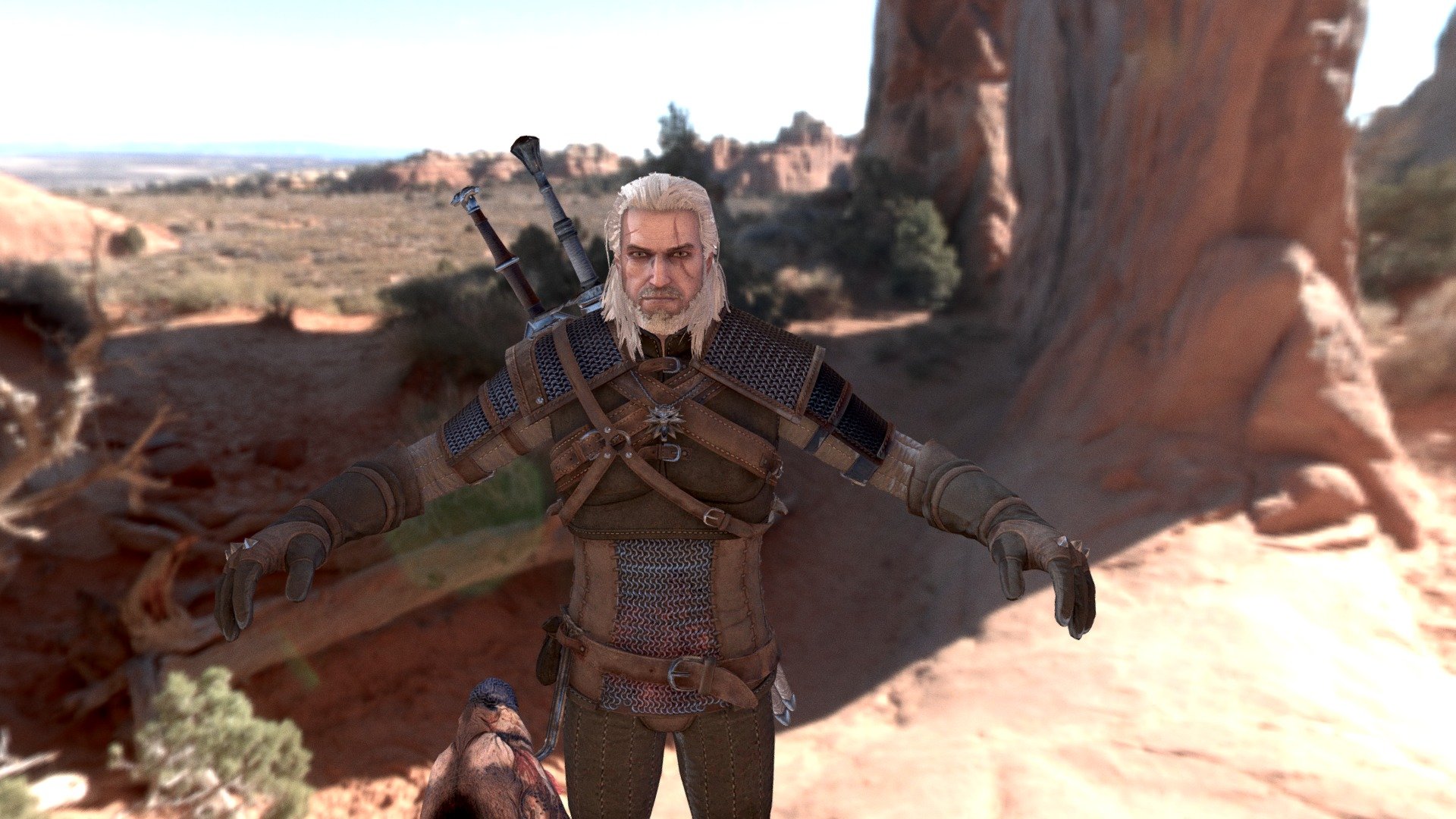 Geralt Of Rivia with 4k res textures extended. Here are jpg file extensions, but can send png full quality 3d model