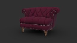 La Rosa Tufted Accent Chair modern, classic, american, chesterfield, contemporary, velvet, burgundy, nailhead, wayfair, mowry