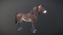 Chonky Horse pony, fur, semi-realistic, haircards, hairs, handpainted, horse, stylized, drafthorse, haircard