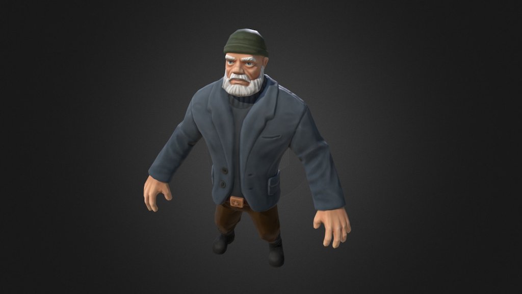 Serious old man - Oldman (Ded) - 3D model by stribog84 3d model