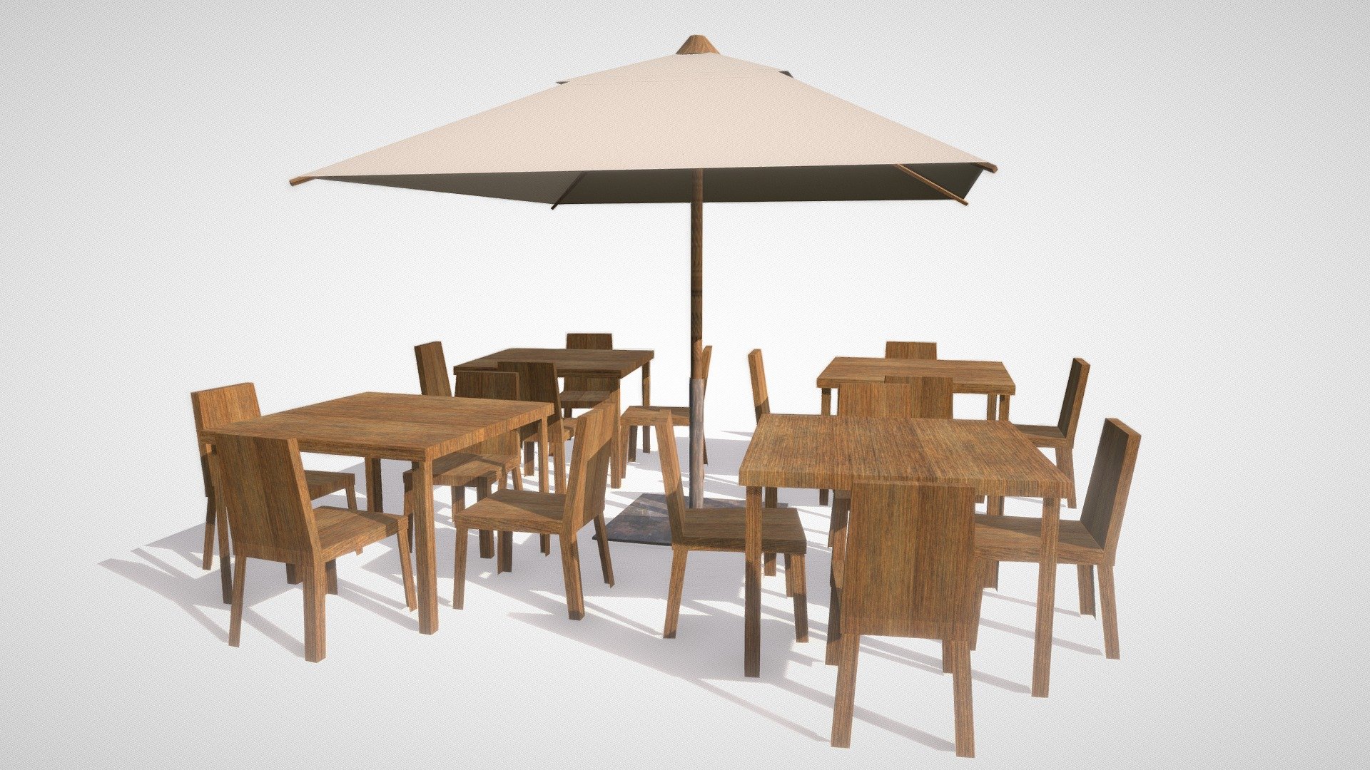 Model to renders, games and vr-scenes&hellip; ;) - Terrace Restaurant (Low Poly) - Buy Royalty Free 3D model by onisproject 3d model