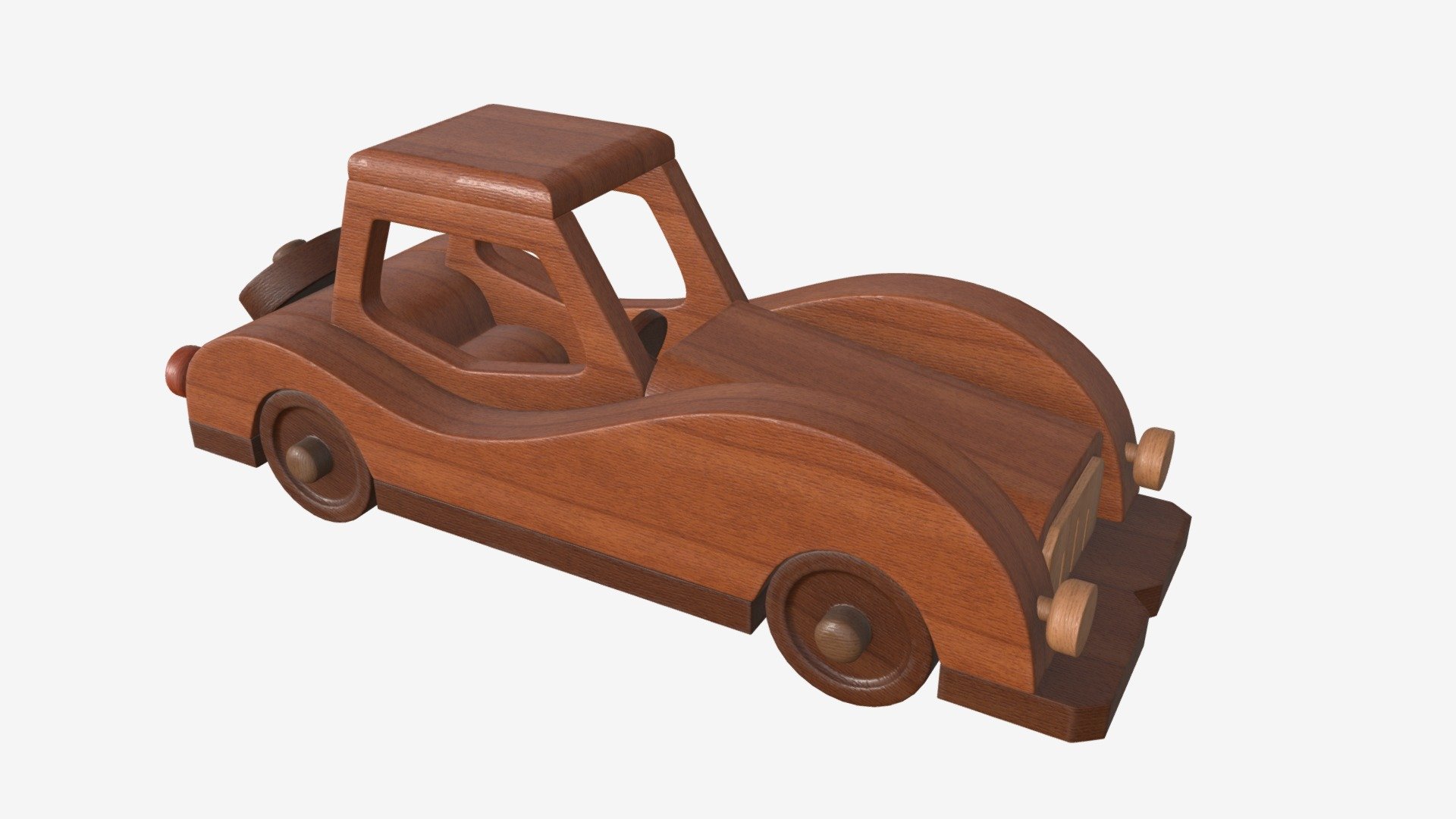 Retro wooden toy car - Buy Royalty Free 3D model by HQ3DMOD (@AivisAstics) 3d model