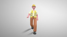 Stylized Man Builder games, unreal, mixamo, motion, builder, game-ready, unity, cartoon, cinema4d, animation, male, construction, rigged