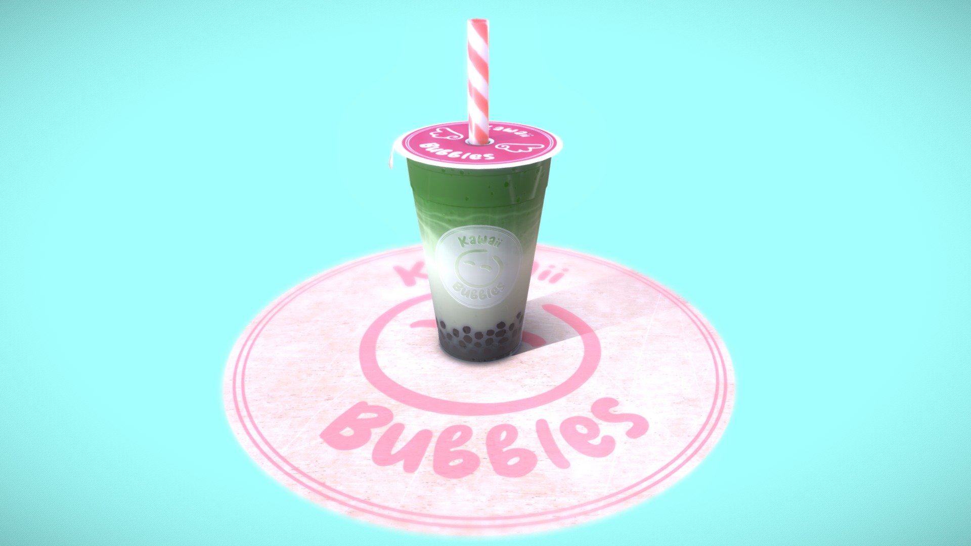 This is my entry for the #SketchfabWeeklyChallenge with the theme : Drink.

A refreshing matcha latte bubble tea. I like this drink for its sweetness and originality.

I used Blender for the modeling, Sustance Painter for most of the textures, and Photoshop to create the Kawaii Bubbles brand 3d model