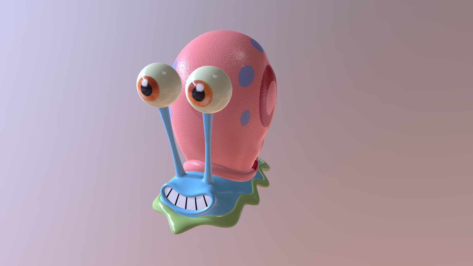 3d model of the character Gary from the childrens cartoon SpongeBob 3d model