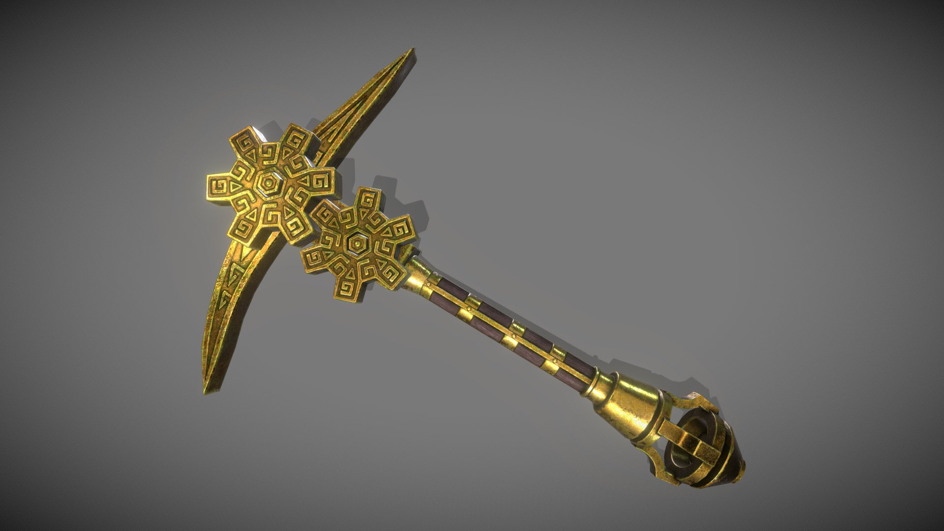 Animated Dwemer pickaxe that I made for a Skyrim mod. The animation is a bit different ingame though 3d model