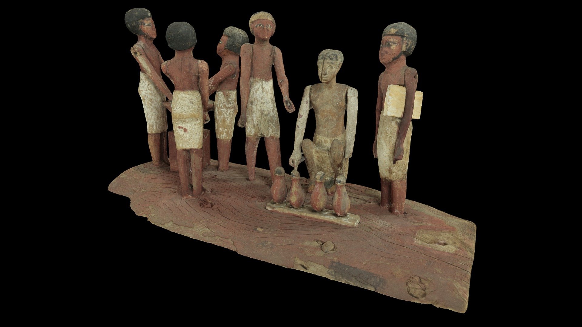 Beer was one of the staples of the ancient Egyptian diet and was a necessity for the Afterlife, as well. Tomb models such as this were as good as having live workers in the Afterlife. This model was included in a tomb to provide perpetual beer for the tomb owners.

Date: 2066-1650 BCE

3D model created in RealityCapture and Blender from 184 images taken on a Canon 5D Mark III by Joshua Norman 3d model
