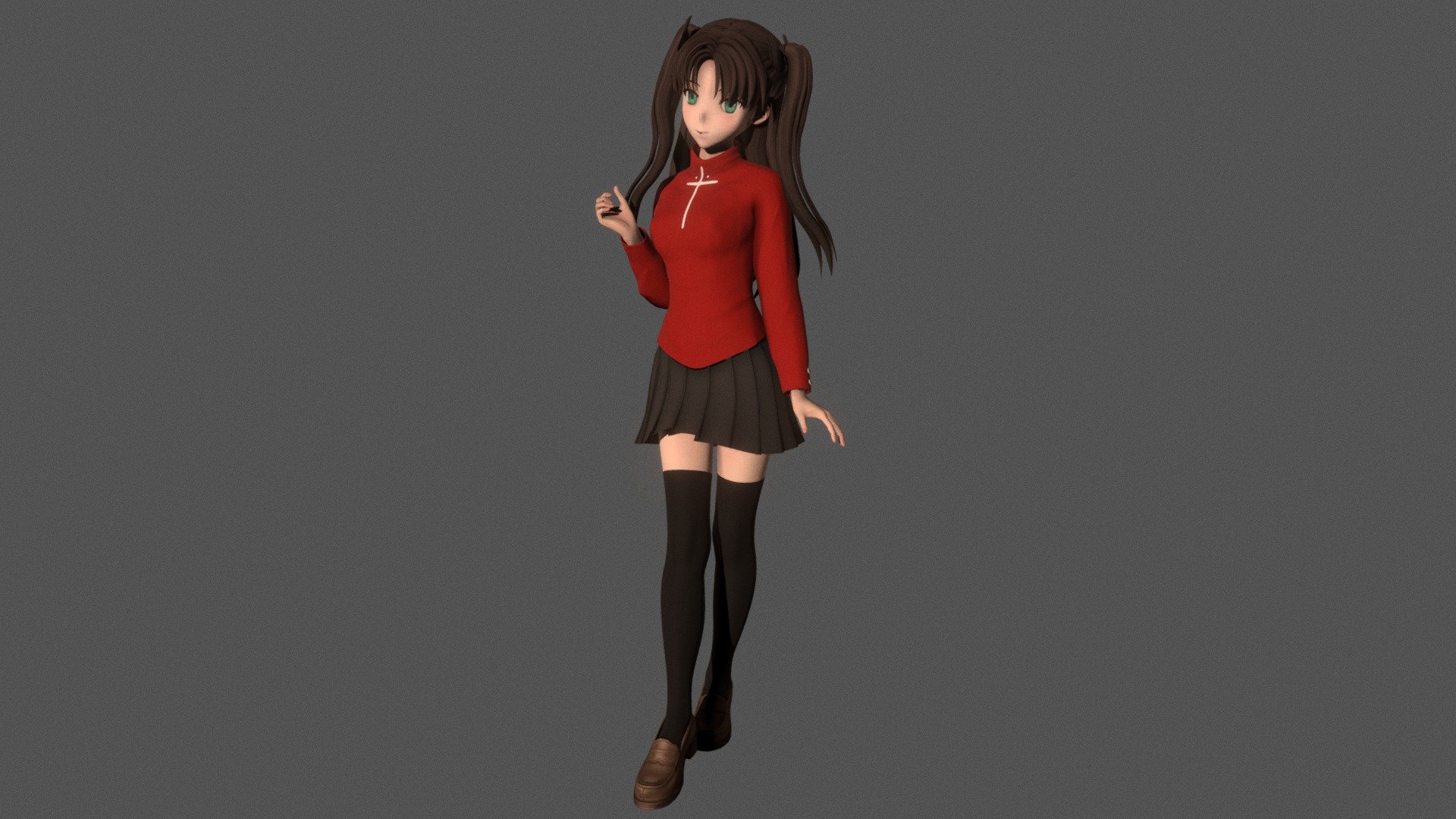 Posed model of anime girl Rin Tohsaka (Fate Stay Night).

This product include .FBX (ver. 7200) and .MAX (ver. 2010) files.

Rigged version: https://sketchfab.com/3d-models/t-pose-rigged-model-of-rin-tohsaka-d6d9e404df37443faab2fb44aa43cb93

I support convert this 3D model to various file formats: 3DS; AI; ASE; DAE; DWF; DWG; DXF; FLT; HTR; IGS; M3G; MQO; OBJ; SAT; STL; W3D; WRL; X.

You can buy all of my models in one pack to save cost: https://sketchfab.com/3d-models/all-of-my-anime-girls-c5a56156994e4193b9e8fa21a3b8360b

And I can make commission models.

If you have any questions, please leave a comment or contact me via my email 3d.eden.project@gmail.com 3d model