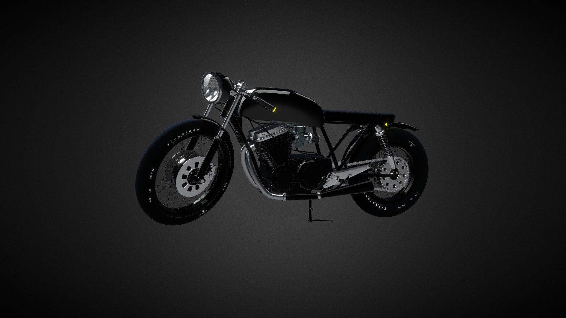 My Cafe Racer - Cafe Race Brat Style Motorcycle - Buy Royalty Free 3D model by danielmikulik 3d model