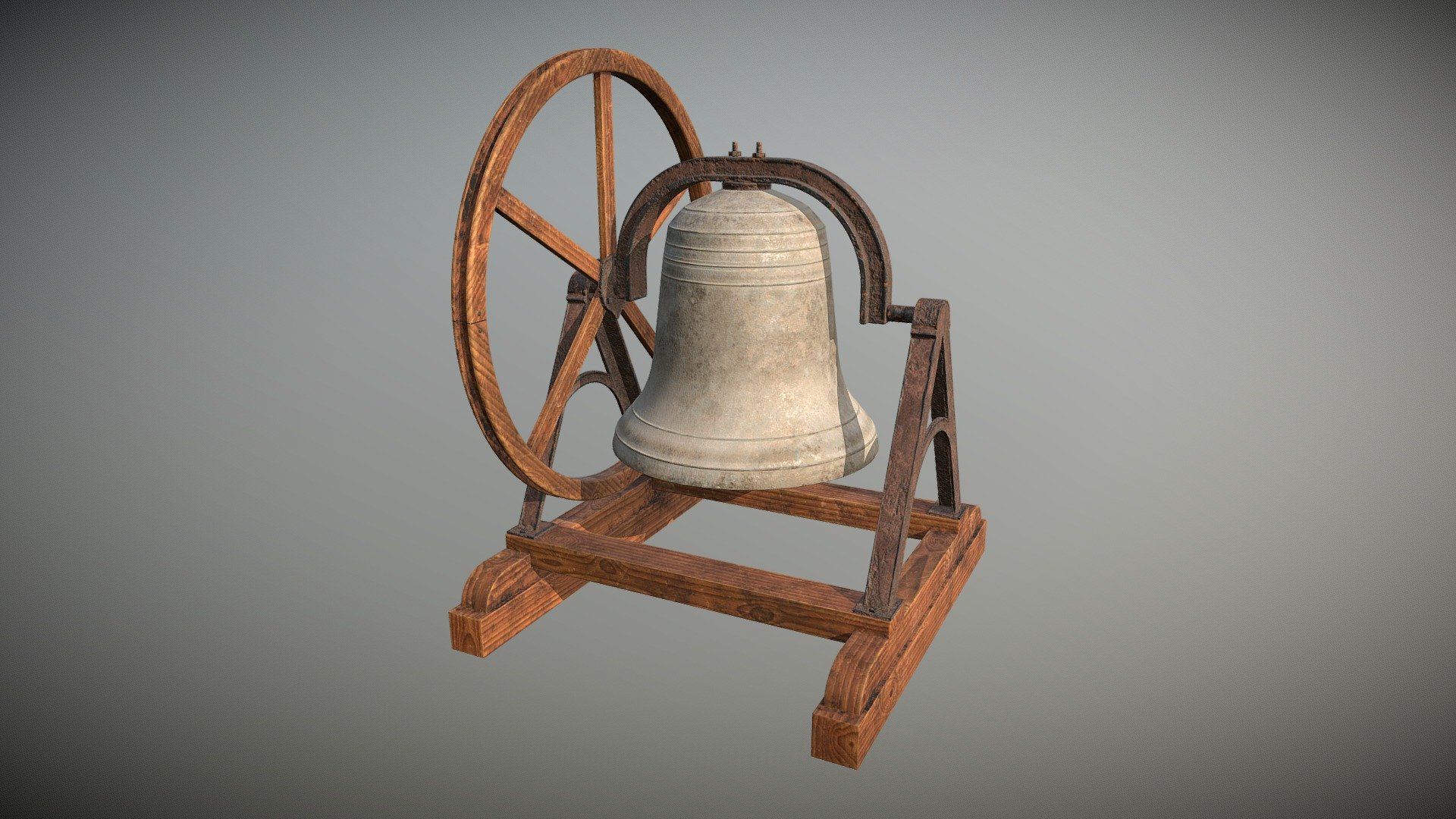 Modeled in Blender.  Textured in Substance Painter.  Inspired by photos my mom shared of a beautiful church bell 3d model