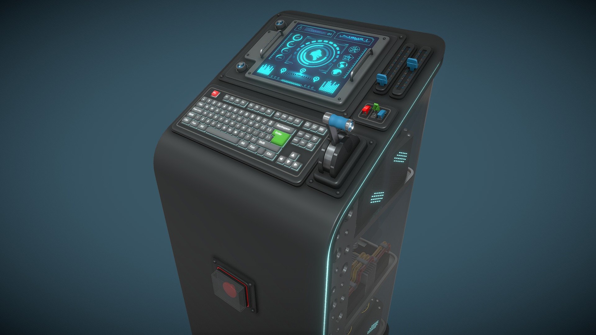 Sci-Fi Control Panel 2 3D model with animation created by Shubbak3D.

All Formats Size: 377 MB

Zip File Size: 95.6 MB

(Polys Count: 248468) (Verts Count: 220903)

Available Formats: .Max (3Ds Max 2021 Default) .3ds .bin .Dae (Collada) .dwf .dwg .fbx .gltf .jt .skp (Sketchup) .stl .obj+mtl .u3d

If you are interested in this model, feel free to contact us.

You can also find more Sci fi 3D models from this collection Sci-Fi 3d model