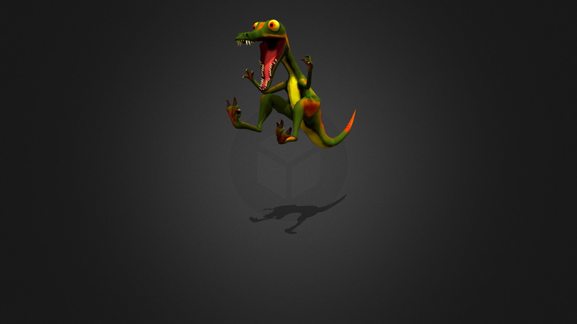 A lowpoly handpainted little cartoon dinosaur - Cartoon Raptor - Buy Royalty Free 3D model by mahrcheen 3d model