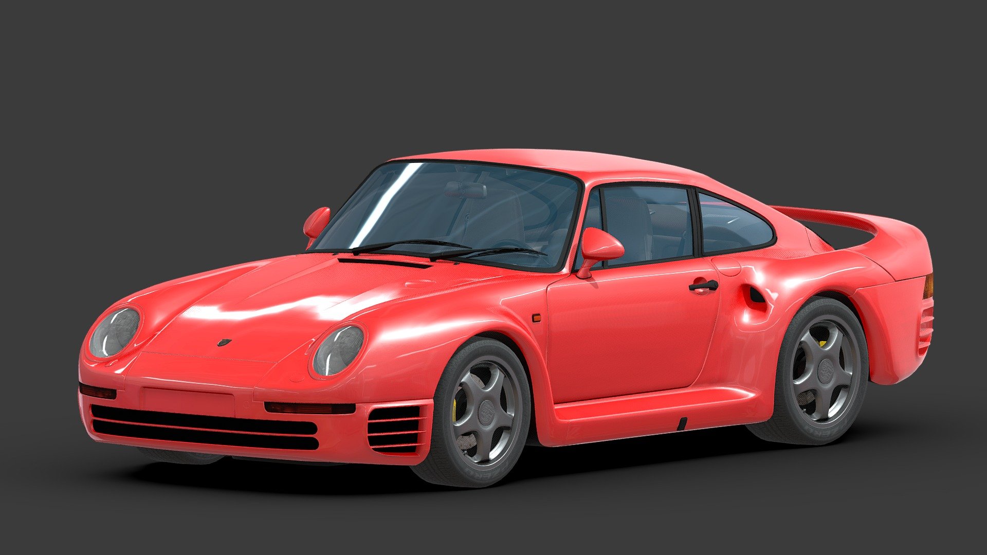 Porsche 959 modeled in fusion 360 and textured in substance painter, using freely avalible automotive materials - Porsche 959 - Download Free 3D model by Alexios Apokaukos (@Alexios_Apokaukos) 3d model