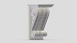 Scroll Corbel 03 stl, room, printing, set, element, luxury, console, architectural, detail, column, module, pack, ornament, molding, cornice, carving, classic, decorative, bracket, capital, decor, print, printable, baroque, classical, kitbash, pearlworks, architecture, 3d, house, decoration, interior, wall, pearlwork