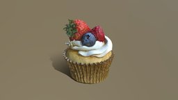 Berries Cupcake cake, cupcake, chocolate, berry, birthday, scanned, bakery, berries, photogrammetry, 3dsmax, 3dsmaxpublisher, cakesburg