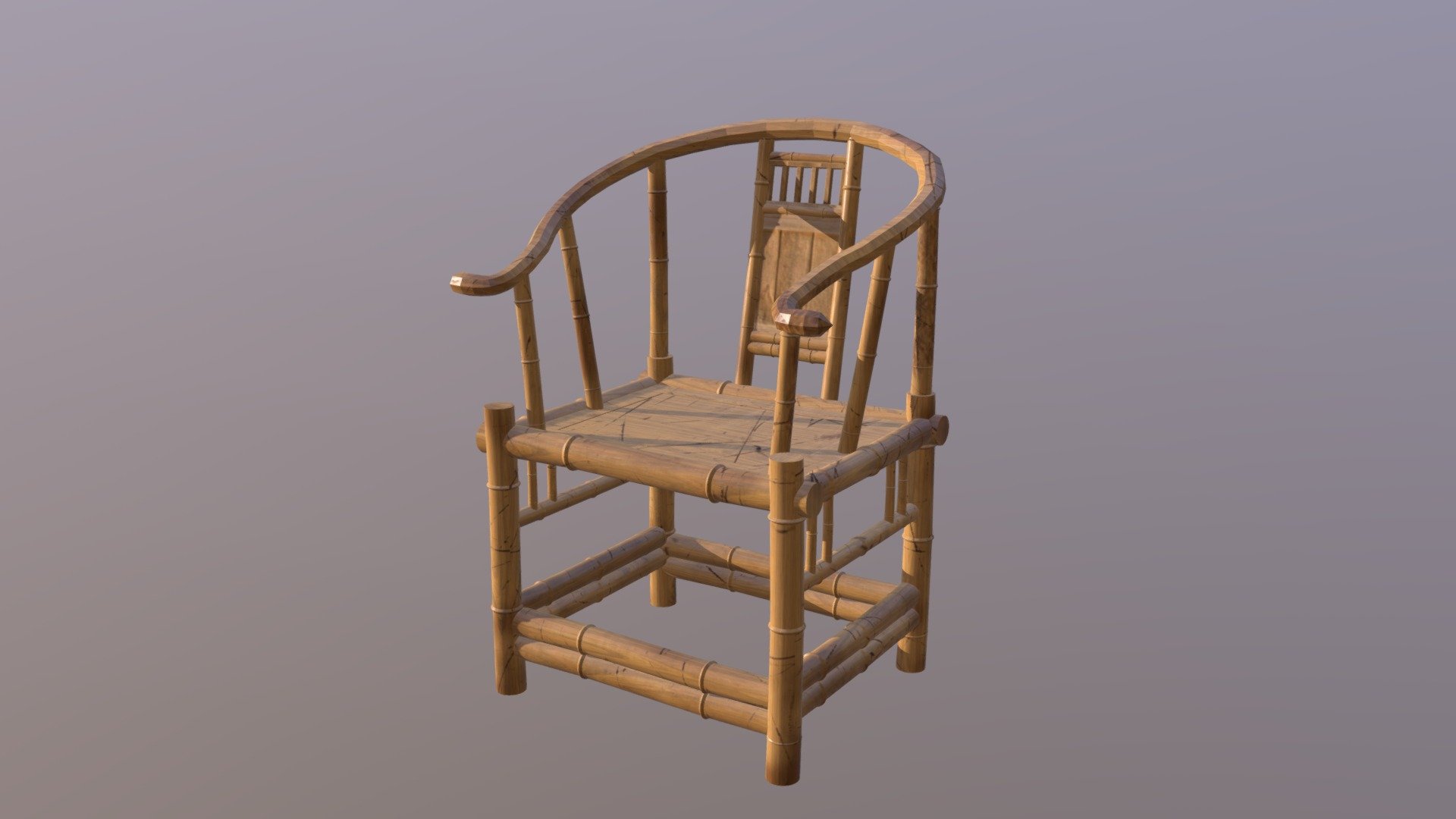 I made a chinese bamboo chair - Bamboo Chair - 3D model by wang2dog 3d model