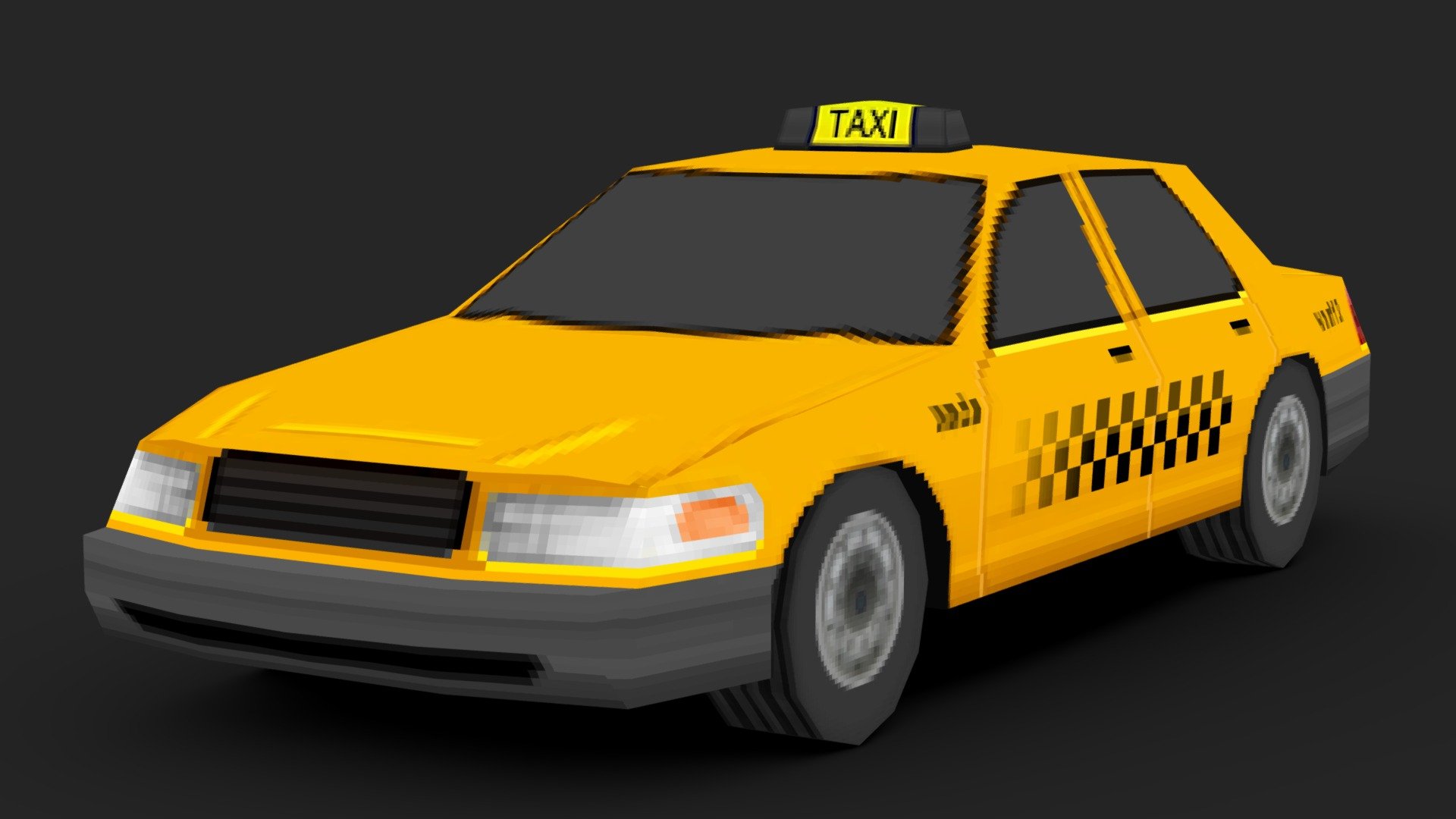 Preview for itch.io

Just a common yellow taxi in PS1 graphics style. It's not finished yet, I'm still working on it.

The textures are 256x256 3d model