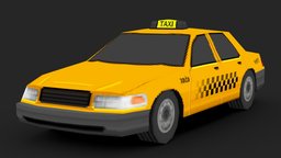 Yellow Taxi/Cab cab, taxi, psx, ps1, pixel-art, gran-turismo, lowpoly, car, ps1-graphics, noai