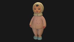 Old USSR Soviet Rubber Toy Child toy, soviet, vintage, retro, child, old, scanned, rubber, ussr, girl, 3d, model, scan, human