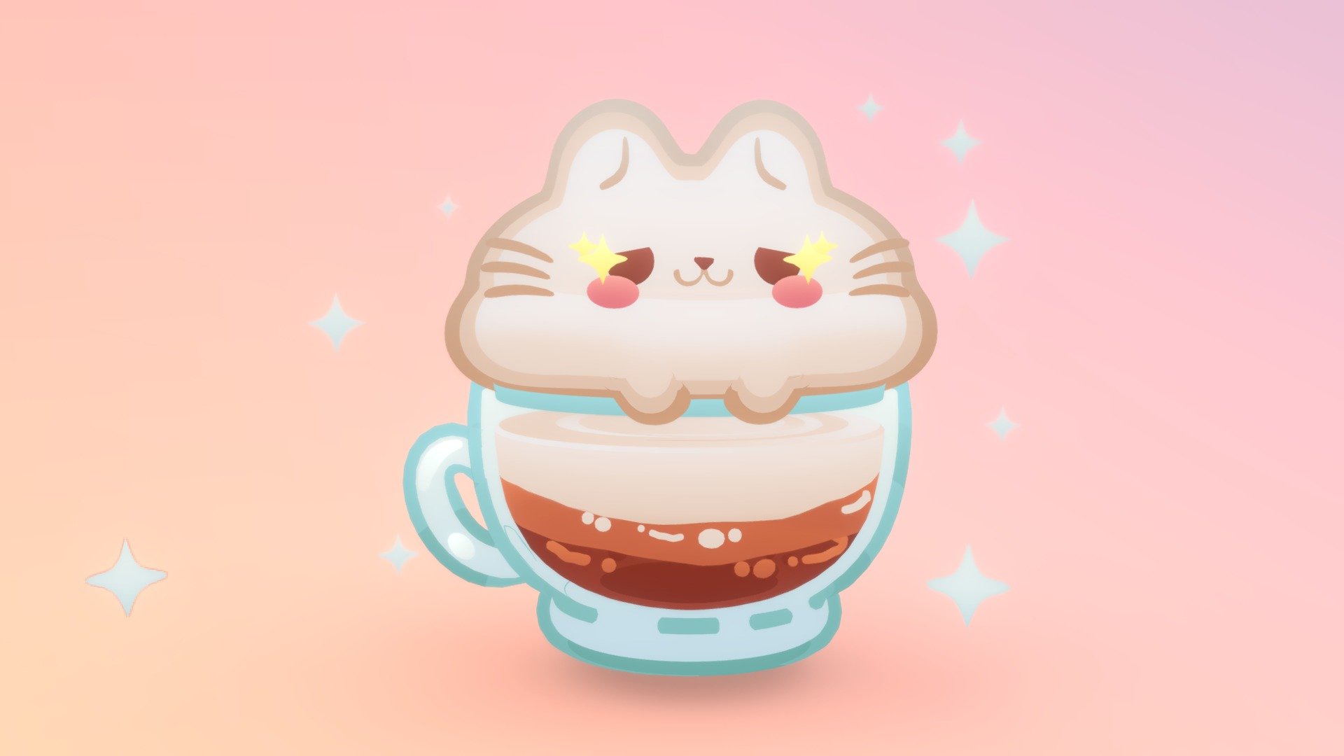 cute unlit  coffee catpuccino

Textured with gradient atlas

Like a few of my other assets in the same style, it uses a single texture diffuse map and is mapped using only color gradients. 
All gradient textures can be extended and combined to a large atlas.

There are more assets in this style to add to your game scene or environment. Check out my sale 3d model