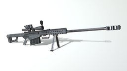 Barrett M82 Sniper rifle, videogame, photorealistic, barrett, sniper, caliber, sniper-rifle, 50cal, barrett-m82, scope-weapons-weapon, militaryweapon, weapon, military, gameasset, gun, gameready, scopedrifle