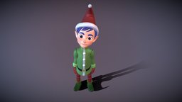 Young Elf elf, gnome, christmas, fbx, duende, cartoon, blender, animated